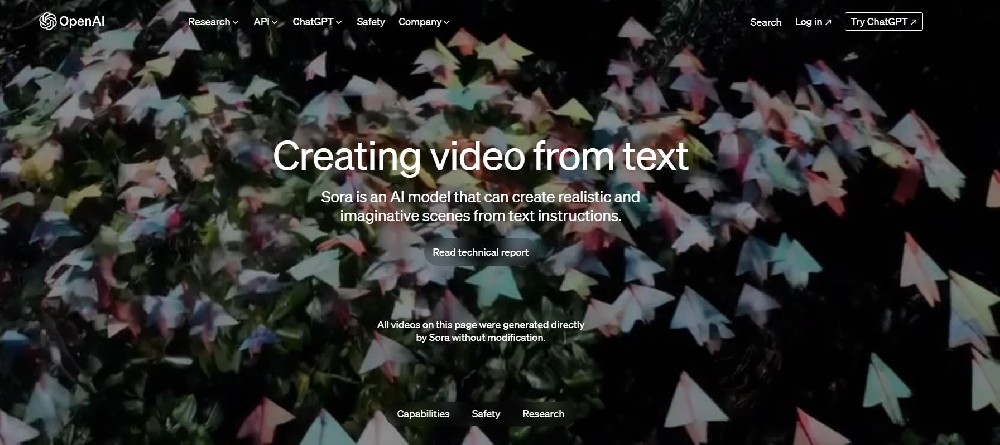 OpenAI 推出文(wén)本到(dào)視(shì)頻(pín)人(rén)工(gōng)智能(néng)模型 Sora